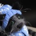 Фото Игрушка вязаная Чёрный кот в синем шарфе и шапке-1