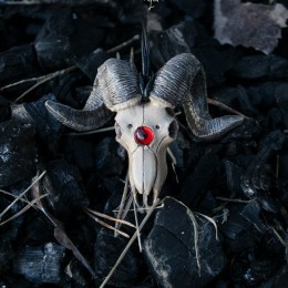 Фото Кулон Череп барана с красной вставкой