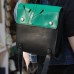 Фото Кожаный рюкзак зелёно-чёрный-1