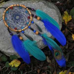 Фото Ловец снов сине-бирюзовые перья