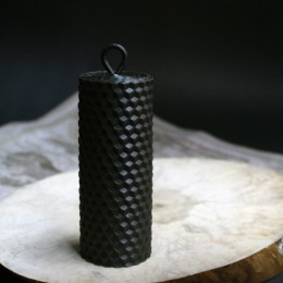 Фото Чёрная свеча из воска столбик
