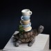 Фото Черепаха с лягушонком и чашками фигурка-миниатюра-2