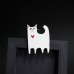 Фото Брошка белый котик с сердечком, разные-2
