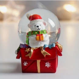 Фото Снежный шар Медвежонок с подарочком, 4,5х4,5х6,5 см