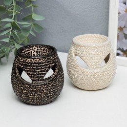 Фото Аромалампа керамика "Ребристый шар", разные цвета