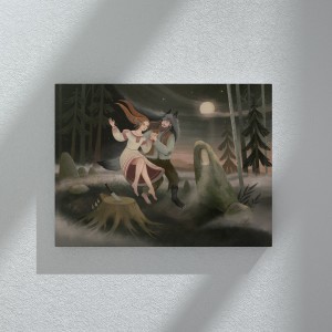 Фото Картина "Пляски с волколаком" (принт), 30х40 см