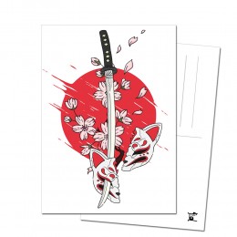 Фото Открытка "Японский арт, меч, маска" (арт.5023)