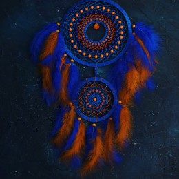 Фото Ловец снов двойной сине-оранжевый Самайн