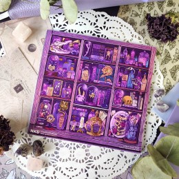 Фото Стикерпак фиолетовый Волшебный магазин, 15х15 см