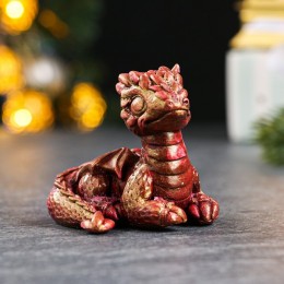 Фото Фигурка Маленький дракончик красный с золотым, разные