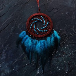 Фото Ловец снов коричнево-голубой  «Северное сияние»